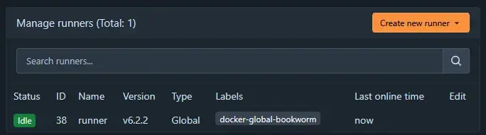 Forgejo repository runner list